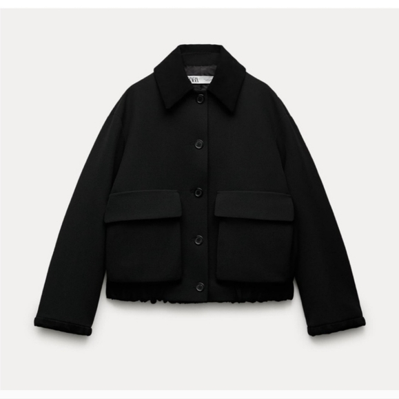 ZARA Black Bomber Jacket - Picture 5 of 15